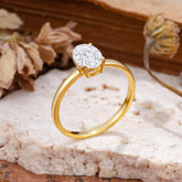 Minimalist Oval Cut 1.5 Carat Lab Diamond Solitaire Engagement Ring